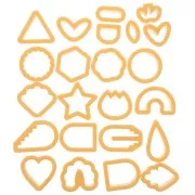 Set de 24 cortapastas de plástico polímero - Geométricos - Flores - Corazones