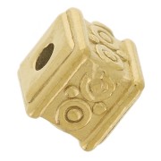 Cuenta cubo arabesco 5 mm - Acero inoxidable 316L dorado x1|raw }}