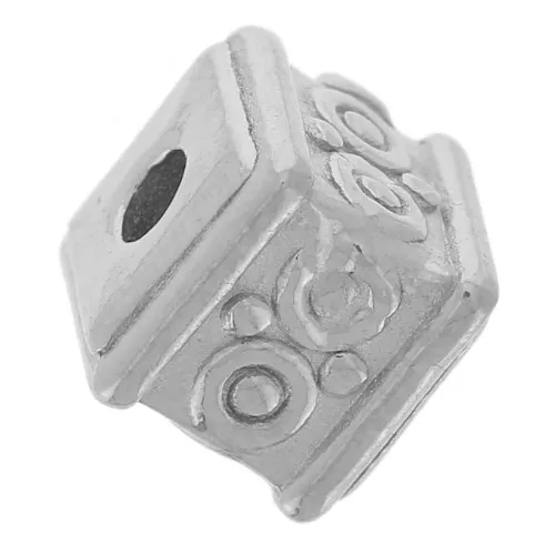Cuenta cubo arabesco 5 mm - acero inoxidable 316L x1