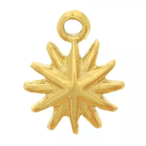 Dije «Estrella del Norte» de 6,5 mm - Acero inoxidable 304 dorado x1