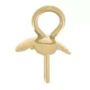 Cierres de colgante para perlas semiperforadas de 6 y 8 mm Acero inoxidable dorado 304L x5