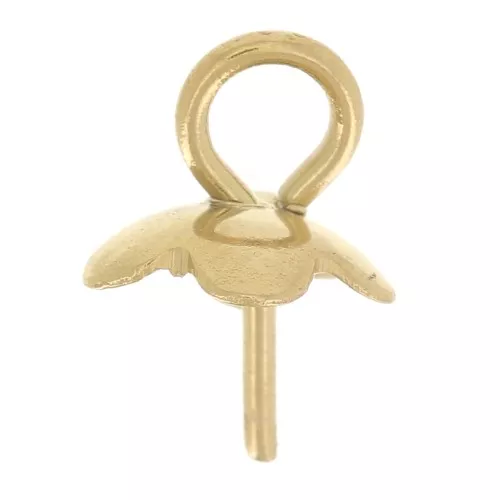 Cierres de colgante para perlas semiperforadas de 6 y 8 mm Acero inoxidable dorado 304L x5