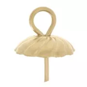 Cierres de colgante para perlas semiperforadas de 7 y 9 mm Acero inoxidable dorado 304L x5