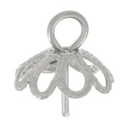 Cierres de colgante para perlas semiperforadas de 8 y 10 mm Acero inoxidable 304L x5