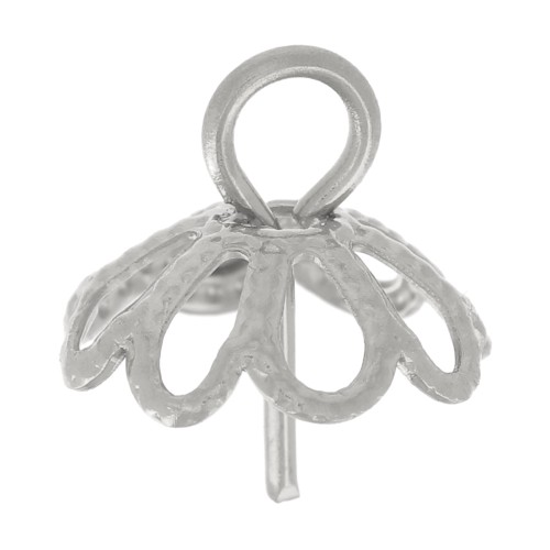 Cierres de colgante para perlas semiperforadas de 8 y 10 mm Acero inoxidable 304L x5