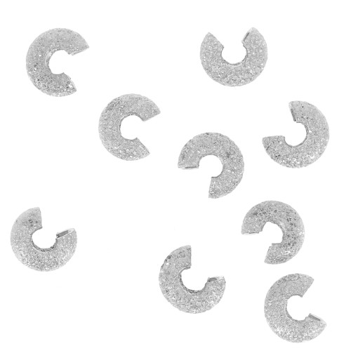 Cubreperlas diamantadas 4 mm Plateado x50