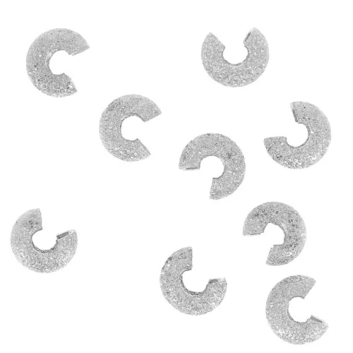 Cubreperlas diamantadas 4 mm Plateado x50