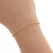 Cadena malla jaseron 1.9 mm Dorado con oro fino satinado x 1m