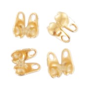 Terminales para cadena de bolas 1.3 mm Dorado con oro fino satinado x4