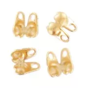 Terminales para cadena de bolas 1.3 mm Dorado con oro fino satinado x4