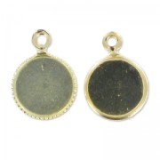 Engaste colgante para cabuchón fondo plano 8 mm dorado HQ x1