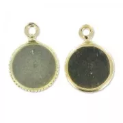 Engaste colgante para cabuchón fondo plano 8 mm dorado HQ x1