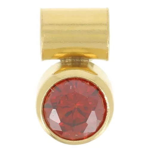 Colgante de óxido de circonio granate de 4 mm con gancho de tubo Gold filled (Dorado laminado)
