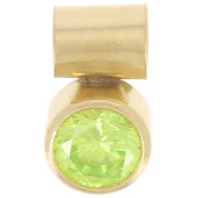 Colgante verde de óxido de circonio de 4 mm con gancho de tubo Gold filled (Dorado laminado)|raw }}