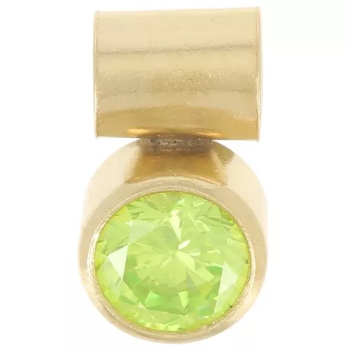 Colgante verde de óxido de circonio de 4 mm con gancho de tubo Gold filled (Dorado laminado)