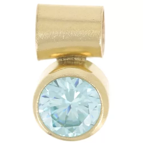 Colgante de óxido de circonio aguamarina de 4 mm con gancho de tubo Gold filled (Dorado laminado)