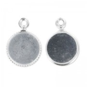 Engaste colgante para cabuchón fondo plano 8 mm argenté HQ x1|raw }}