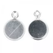Engaste colgante para cabuchón fondo plano 6 mm argenté HQ x1