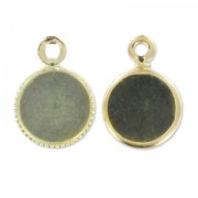 Engaste colgante para cabuchón fondo plano 6 mm dorado HQ x1