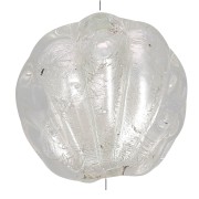 Cuenta de concha de Murano - 15 mm - cristal y hoja de plata x1