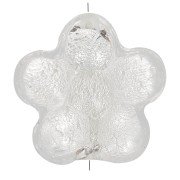 Cuenta flor de Murano - 15 mm - cristal y hoja de plata x1