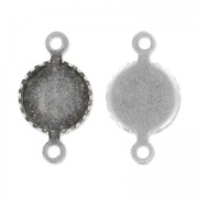 Engaste separador para cabuchón fondo plano 6 mm plateado antiguo x10|raw }}