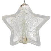 Cuenta estrella de Murano 16 mm - Cristal y hoja de plata x1
