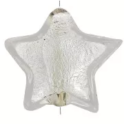 Cuenta estrella de Murano 16 mm - Cristal y hoja de plata x1