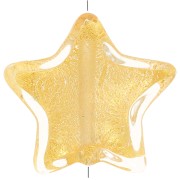 Cuenta estrella de Murano 16 mm - Cristal y hoja de orox1|raw }}