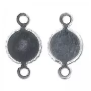 Engaste separador para cabuchón fondo plano 5 mm plateado HQ x1