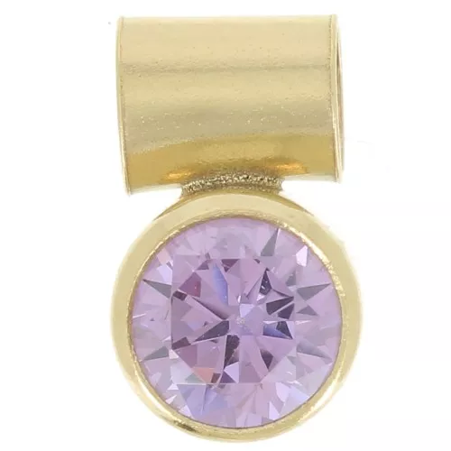 Colgante de óxido de circonio azul de 4 mm con gancho de tubo Gold filled
