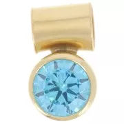 Colgante de óxido de circonio azul de 4 mm con gancho de tubo Gold filled (Dorado laminado)