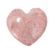 Lentejuela corazón 10 mm gema - Strawberry Quartz x1