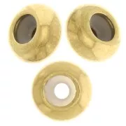Cuenta pasante de 6 mm con agujero de 2 mm - Acero inoxidable Dorado 316 x1