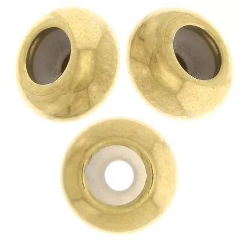 Cuenta pasante de 6 mm con agujero de 2 mm - Acero inoxidable Dorado 316 x1