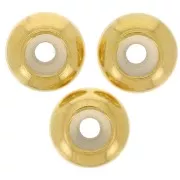 Cuenta pasante de 7 mm con agujero de 2 mm - Acero inoxidable Dorado 316 x1