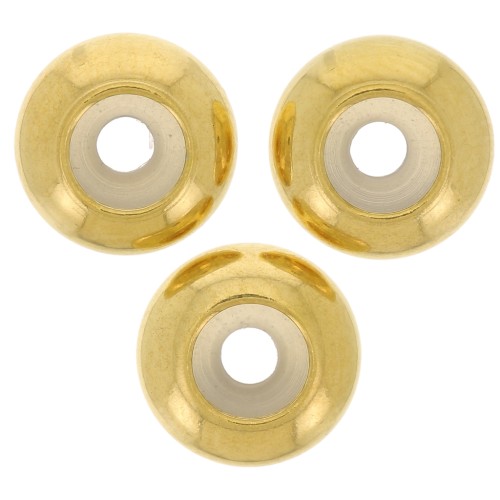 Cuenta pasante de 7 mm con agujero de 2 mm - Acero inoxidable Dorado 316 x1