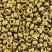 Cuentas de Rocalla Preciosa 9/0 de 2,5 mm - chapadas en oro de 24 K, 10 g