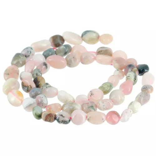 Cuentas nuggets irregulares 4 - 6 mm piedra preciosa - Pink Opal x39cm