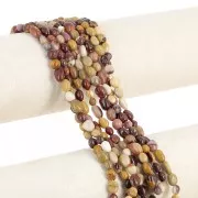 Cuentas irregulares tipo «nugget» de 6 a 11 mm, piedra preciosa: jaspe mokita x 41 cm
