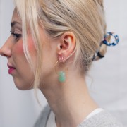 Colgante flor 20 mm de piedra gema - Aventurina x1