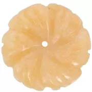 Colgante flor gema 20 mm - Jade tintado - Amarillo x1