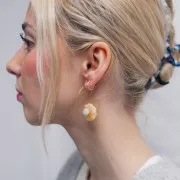 Colgante flor gema 20 mm - Jade tintado - Amarillo x1