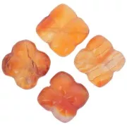 Cuentas trébol 14,5 mm gema - Cornalina x4