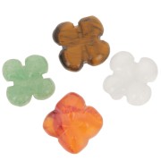 Cuentas trébol 14,5 mm piedra preciosa - Mix x4