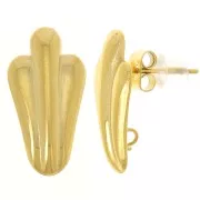 Pendientes de lámina 19x10 mm con anilla abierta - Acero inoxidable dorado 304L x2