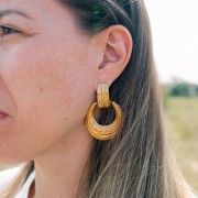 Pendientes Rectangulares Texturizados 24x12mm - Acero Inoxidable 304L x2