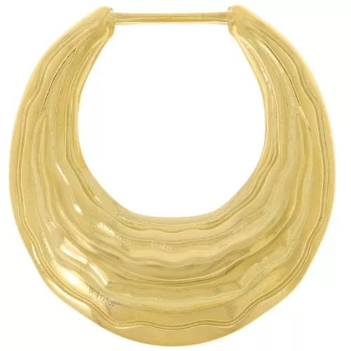 Colgantes con forma de gota plisada hueca de 39x36 mm - Acero inoxidable dorado 304L x2