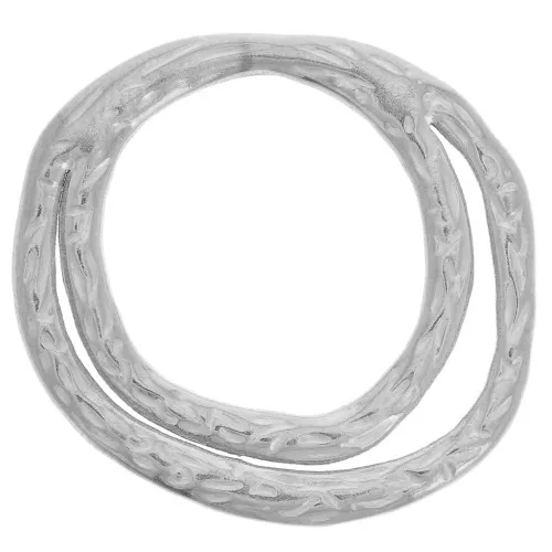 Colgante doble círculo martillado 26x28 mm - acero inoxidable 304L x2