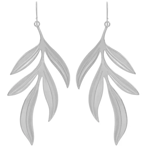 Pendientes hoja 72x29mm - Acero inoxidable 316L x2
